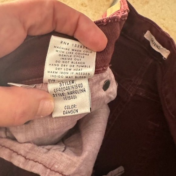 GRLFRND Karolina High Rise button fly Skinny Jeans Damson Burgundy size 30 - Picture 8 of 8